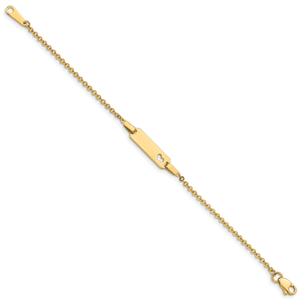 14K Childrens Heart ID Bracelet