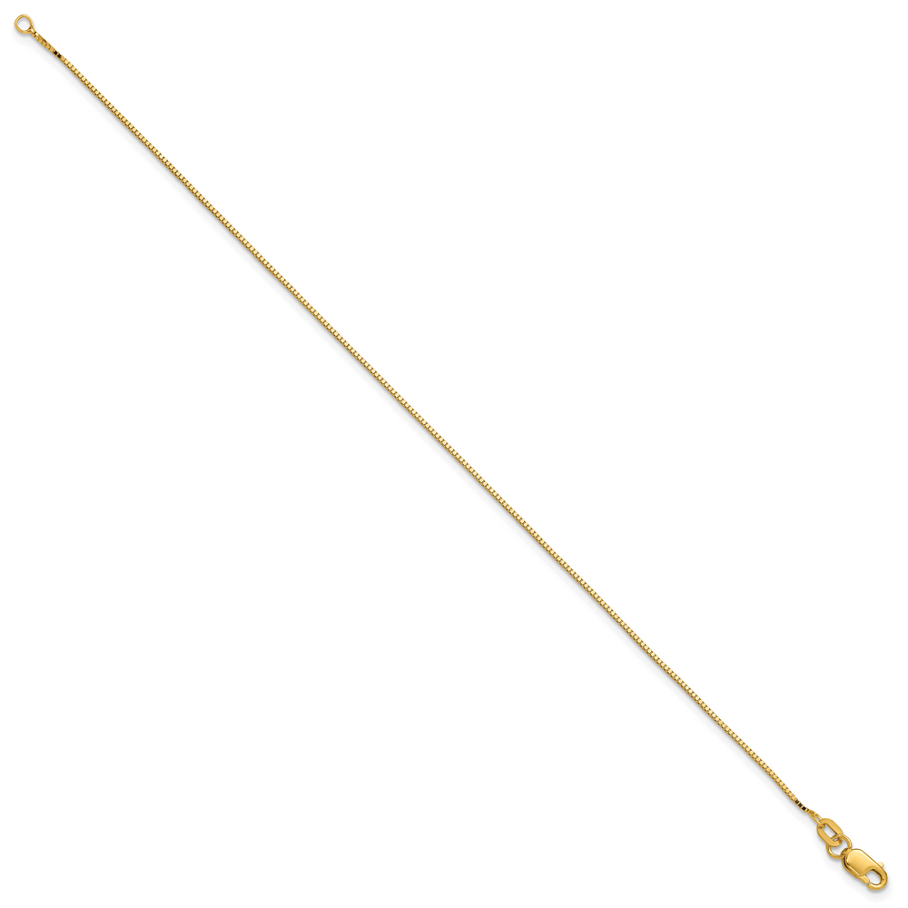 14k .90mm Box Chain Anklet