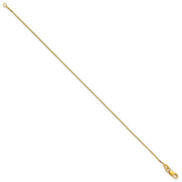 14k .90mm Box Chain Anklet