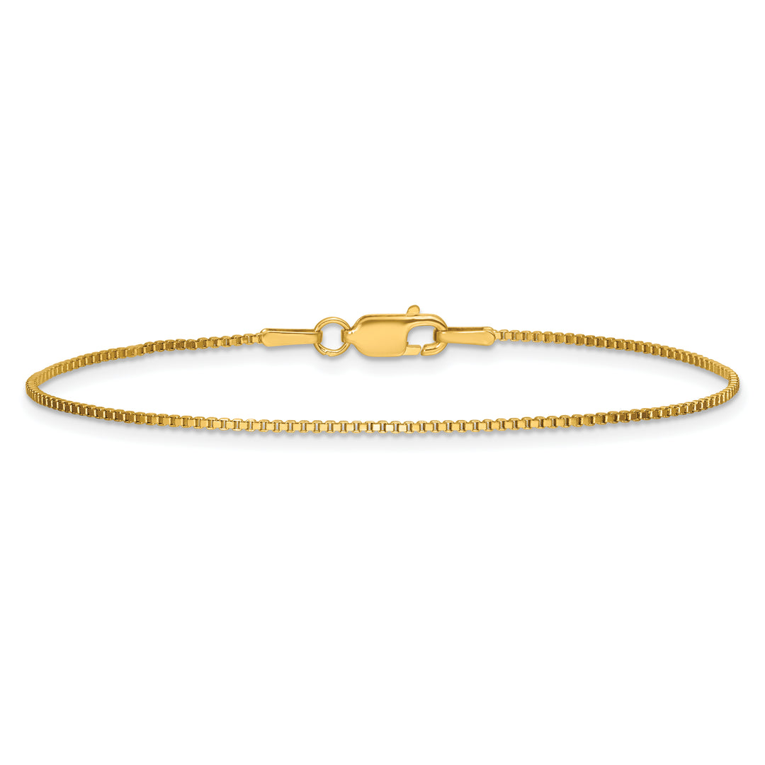 14k 1.0mm Box Chain Anklet