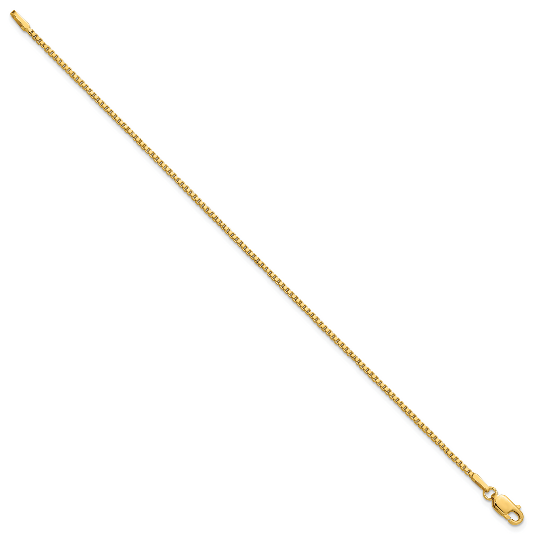 14k 1.5mm Box Chain Anklet
