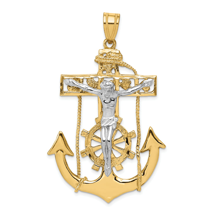 14k Two-tone Mariners Crucifix Pendant