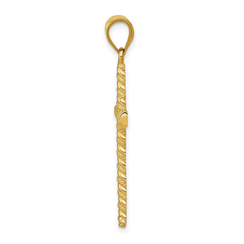 14K Twisted Cross Pendant