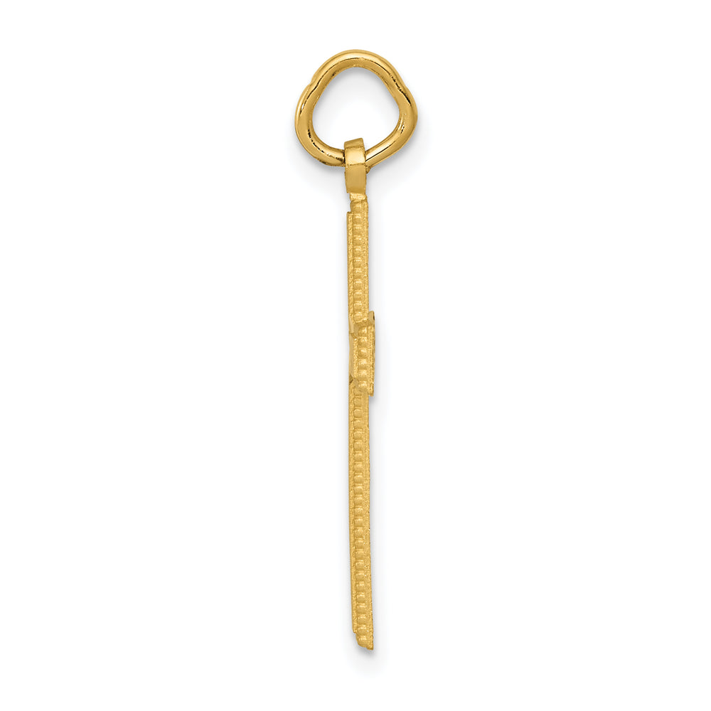 14k Diamond-cut Cross Pendant