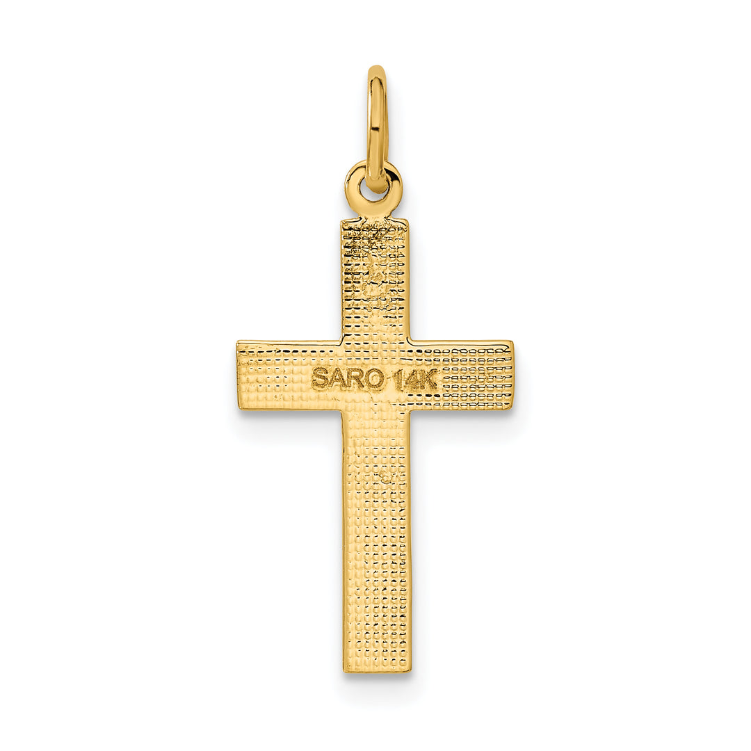 14k Diamond-cut Cross Pendant
