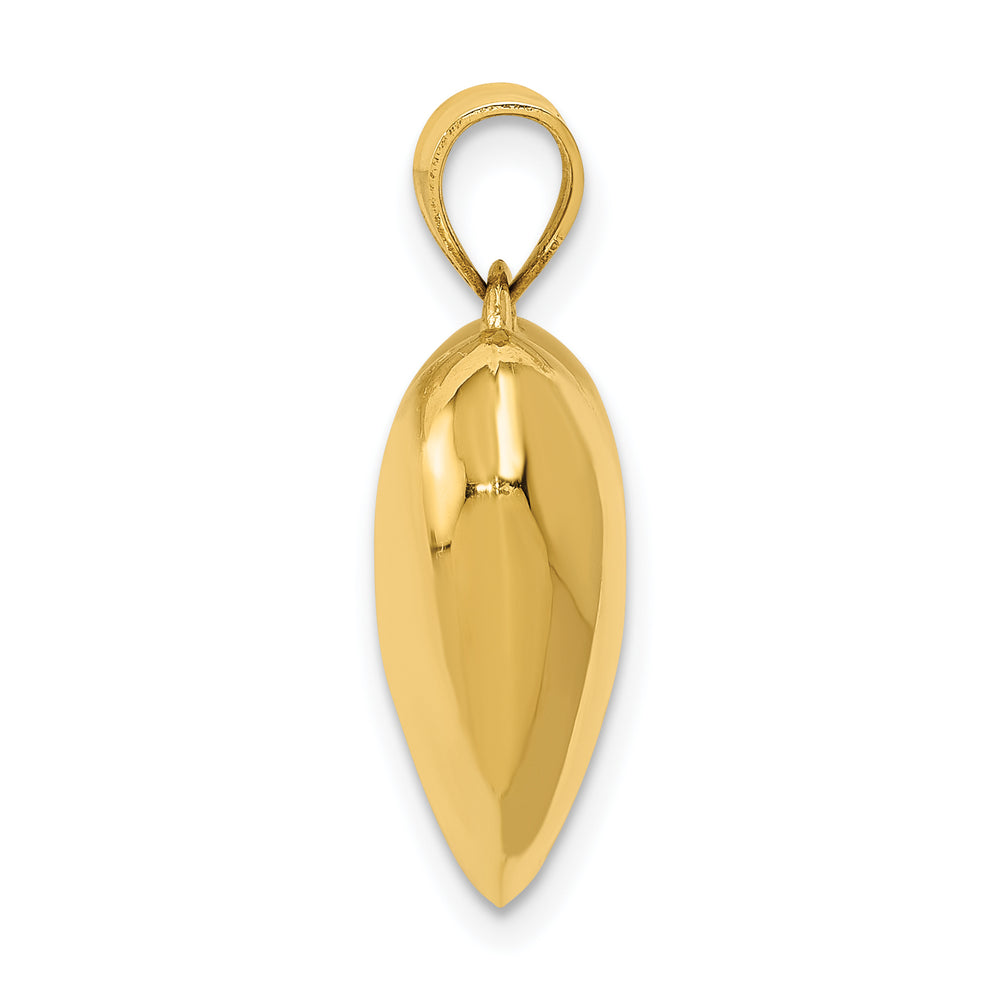 14K Polished 3-D Puffed Heart Pendant