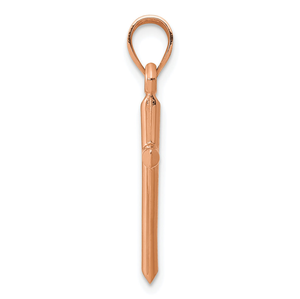 14k Rose Gold Polished Hollow Cross Pendant