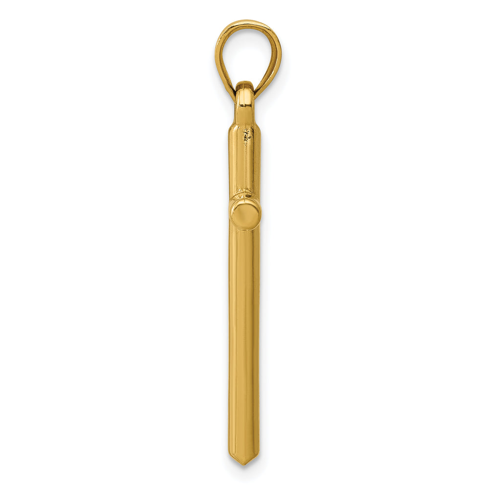14k Polished Hollow Cross Pendant