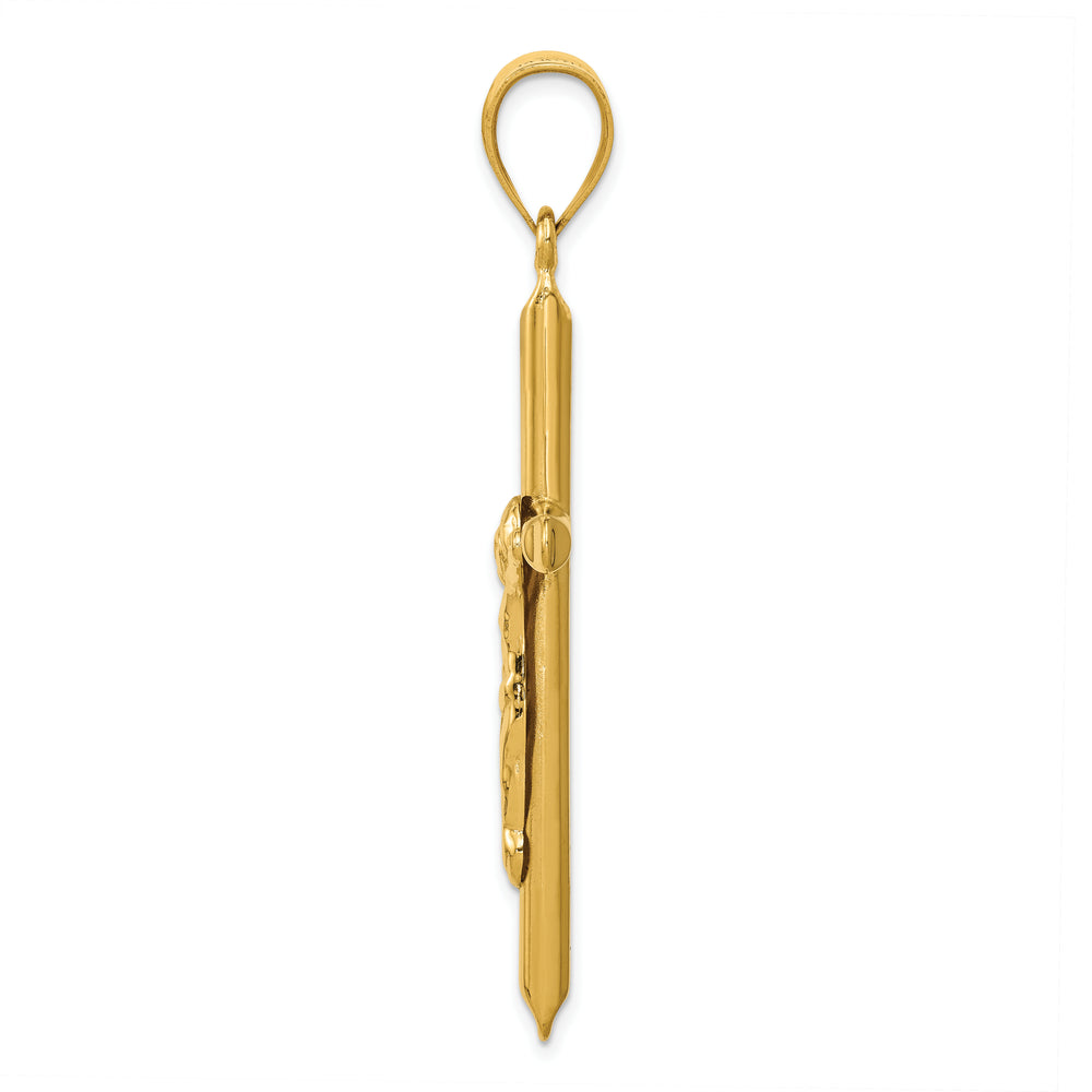 14k Polished Hollow Crucifix Pendant
