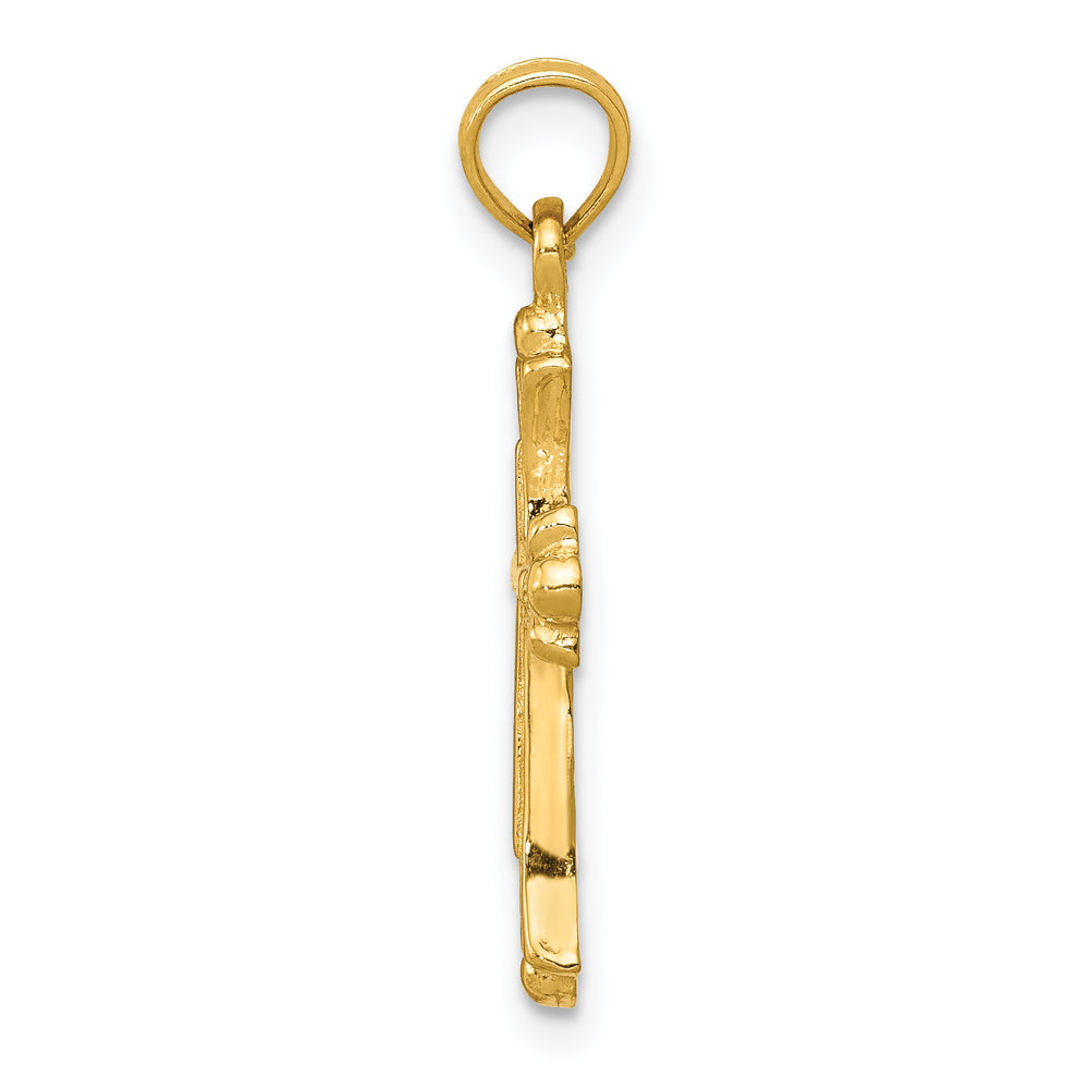14k Budded Cross Charm