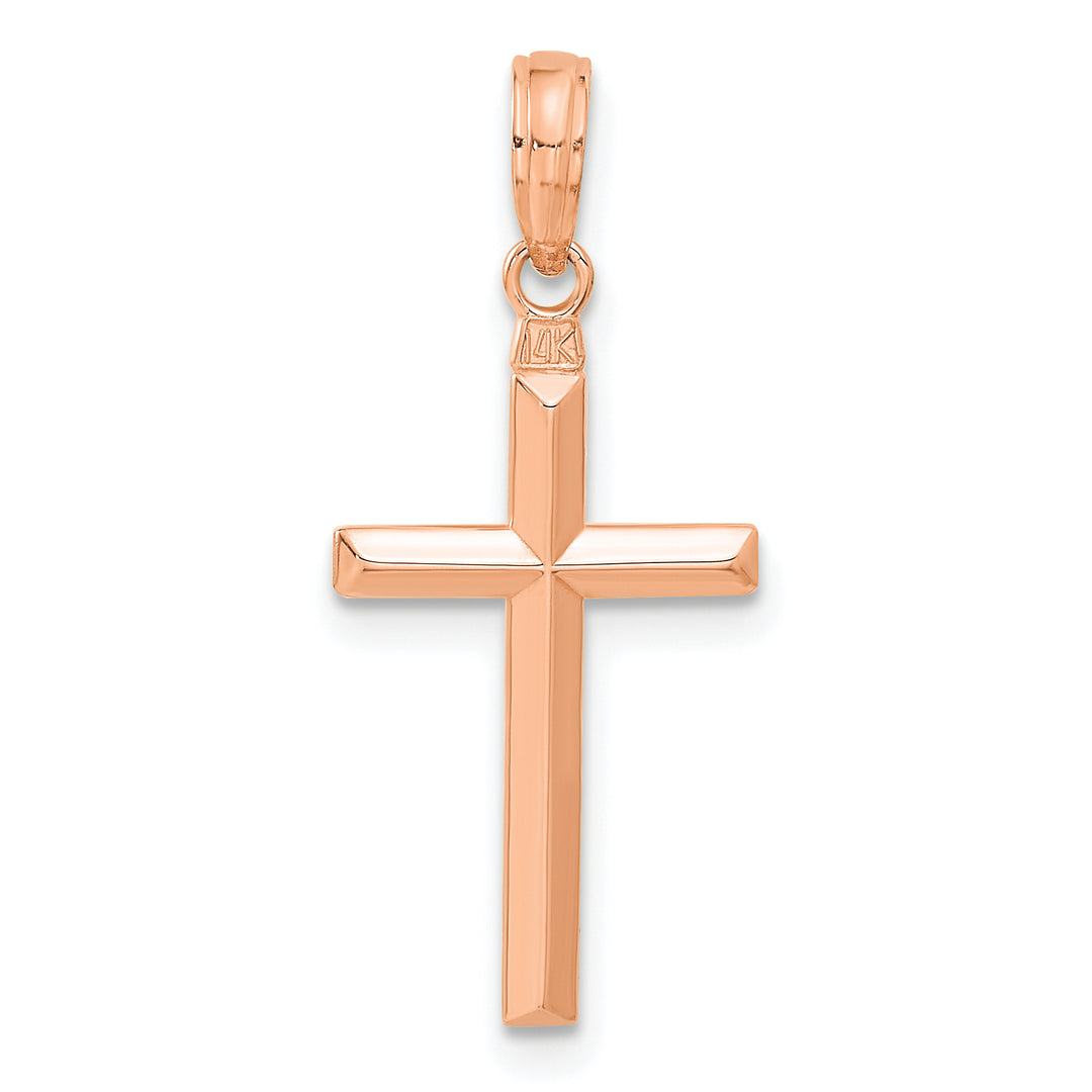 14k Rose Gold Reversible Latin Cross Pendant