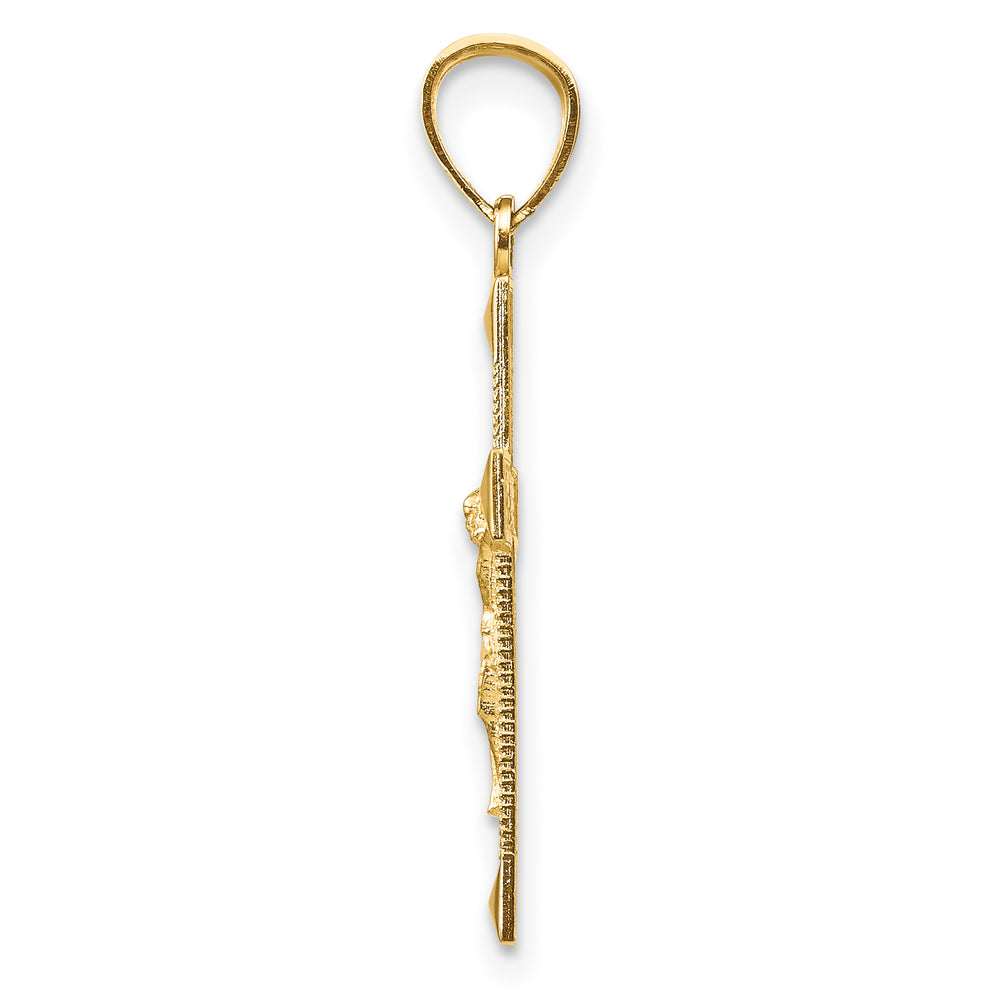 14k Diamond-cut Crucifix Pendant