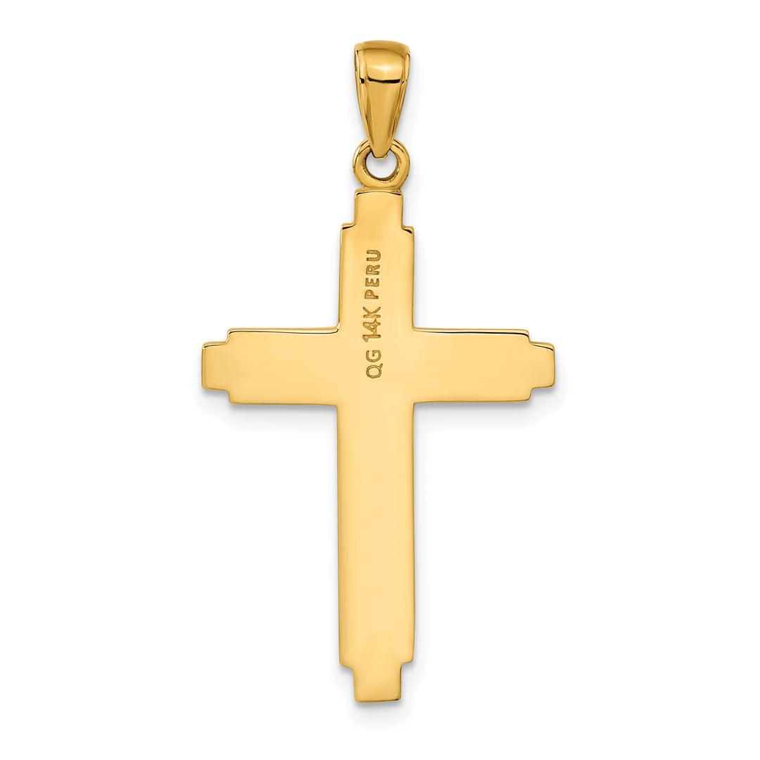 14K Solid Cross Pendant