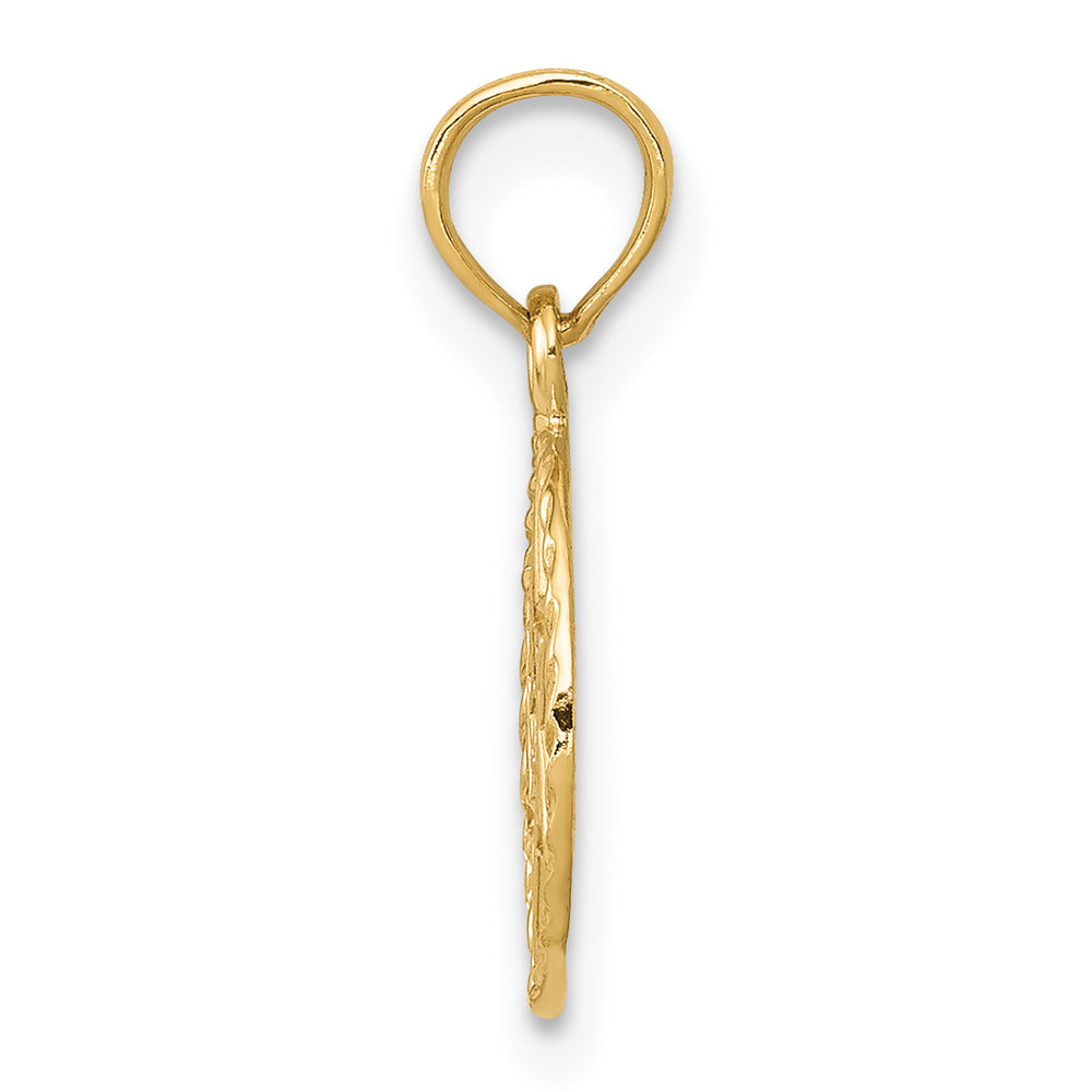 14K Star of David in Circle Frame Pendant