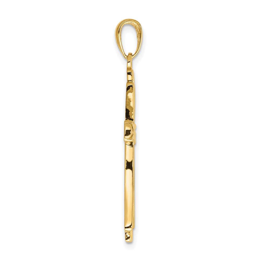 14k Polished Solid Cross Pendant