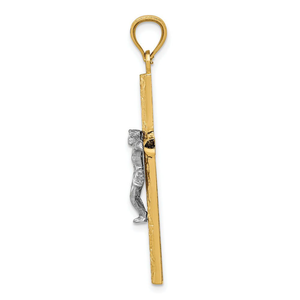 14k Two-tone Crucifix Pendant