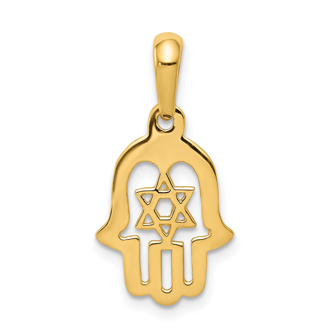 14k Star of David Chamseh Pendant