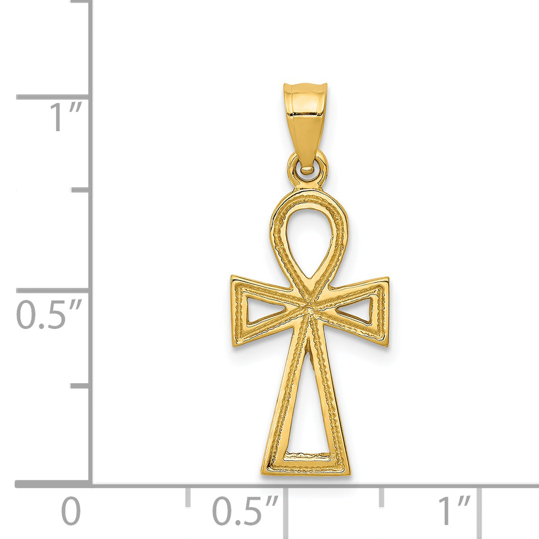 14k Ankh Cross Charm