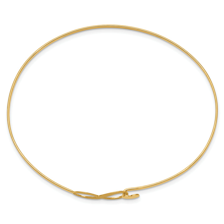14K Brushed and Polished Infinity Heart Flexible Bangle