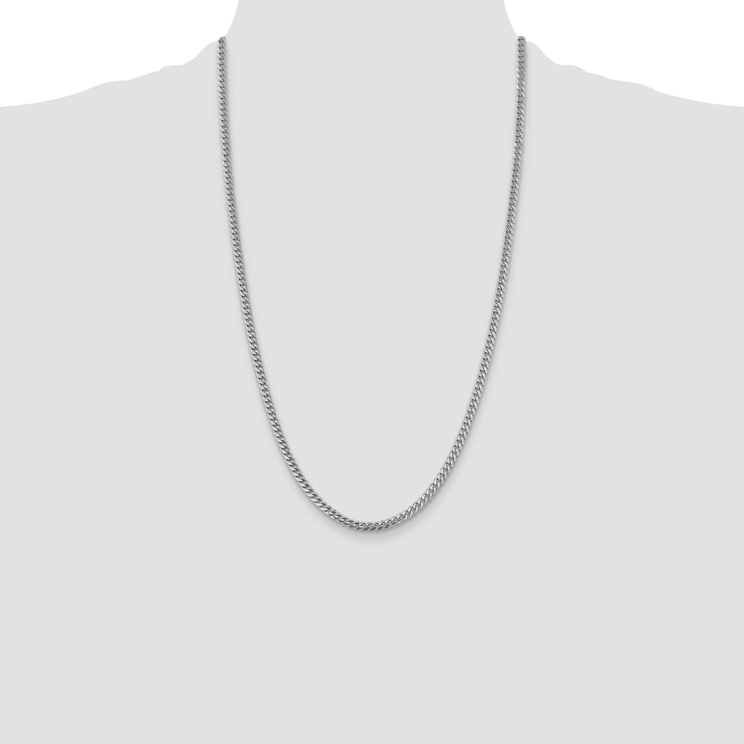 14k White Gold 4.25mm Solid Miami Cuban Chain