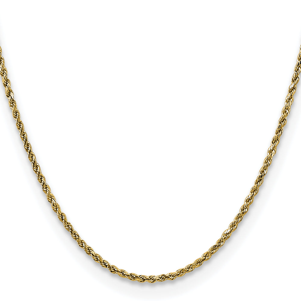 14k 2.25mm Semi-solid D/C Rope Chain