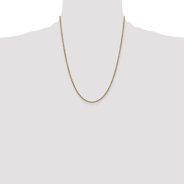 14k 2.25mm Semi-solid D/C Rope Chain