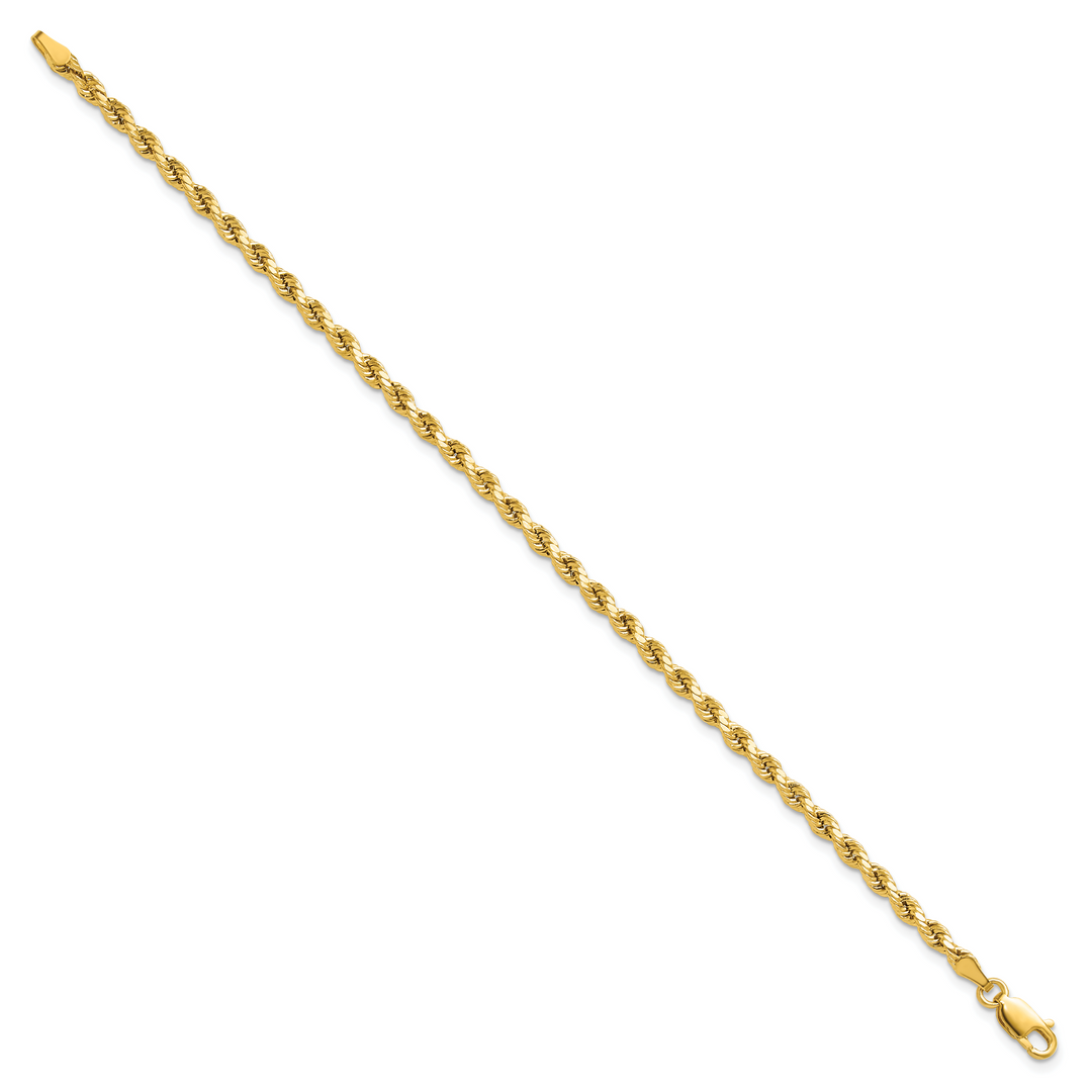 14k 3.0mm Semi-solid D/C Rope Chain