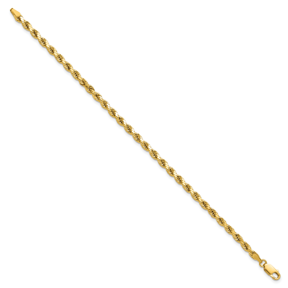 14k 3.5mm Semi-solid D/C Rope Chain