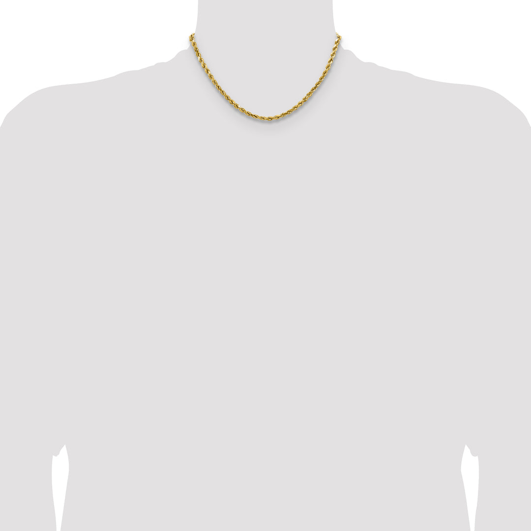 14k 4.0mm Semi-solid D/C Rope Chain