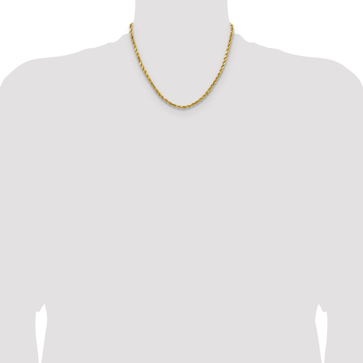 14k 4.0mm Semi-solid D/C Rope Chain
