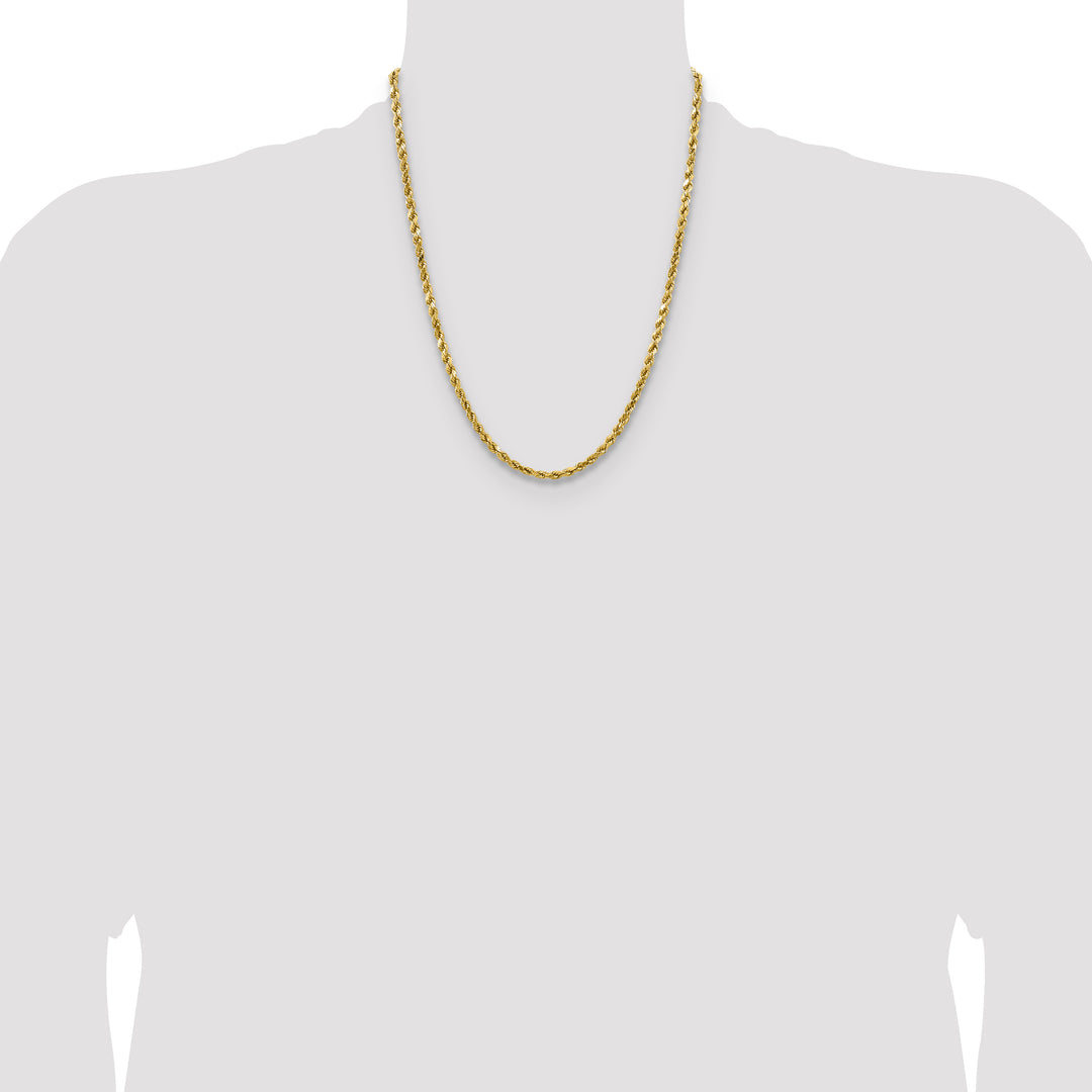 14k 4.0mm Semi-solid D/C Rope Chain