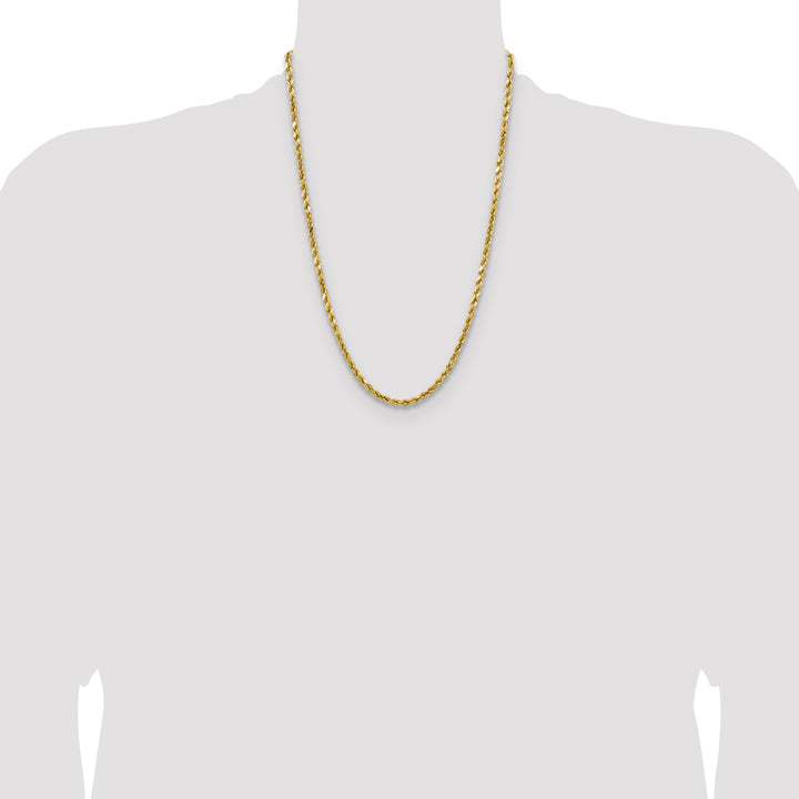 14k 4.0mm Semi-solid D/C Rope Chain