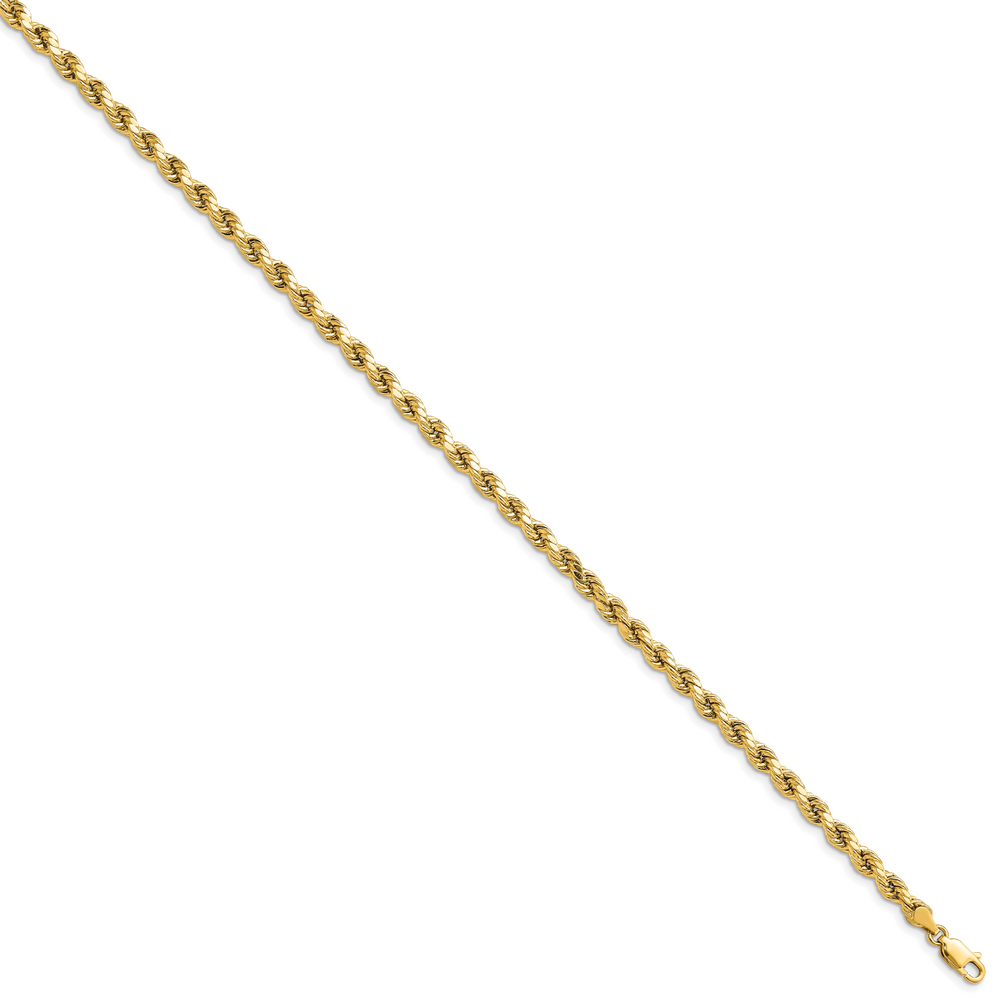 14k 4.0mm Semi-solid D/C Rope Chain