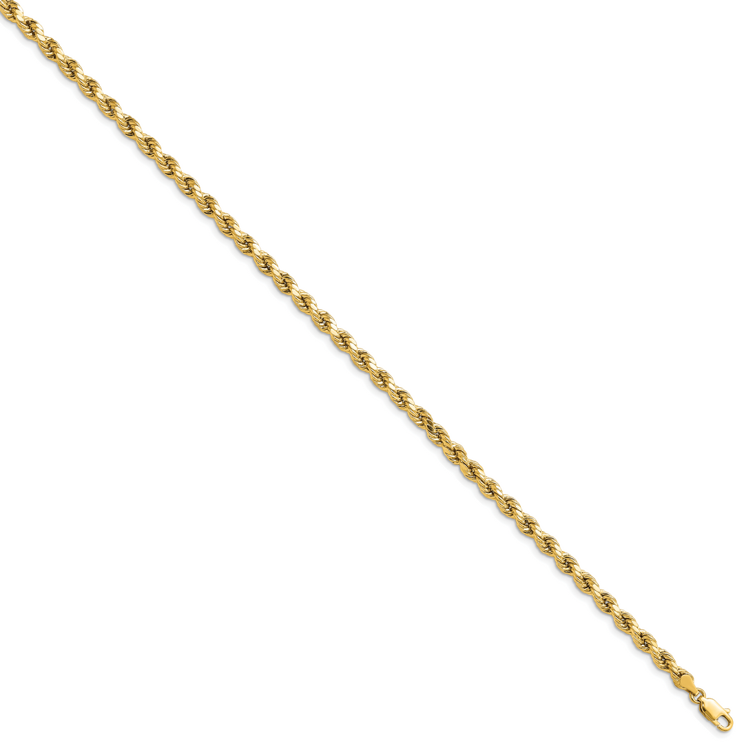 14k 4.0mm Semi-solid D/C Rope Chain