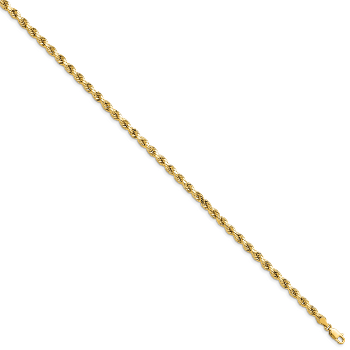 14k 4.0mm Semi-solid D/C Rope Chain