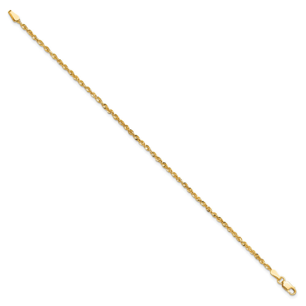 14k 2.0mm Ultra D/C Lightweight Rope Chain Anklet
