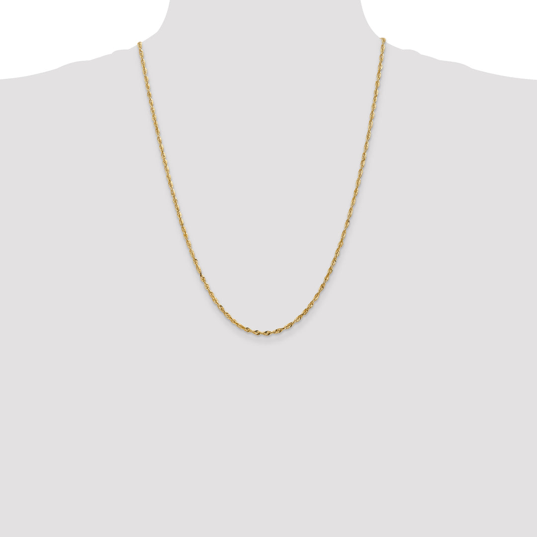 14k 2.5mm Ultra D/C Lightweight Rope Chain