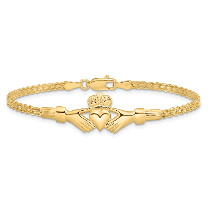 14K Polished Claddagh Bracelet