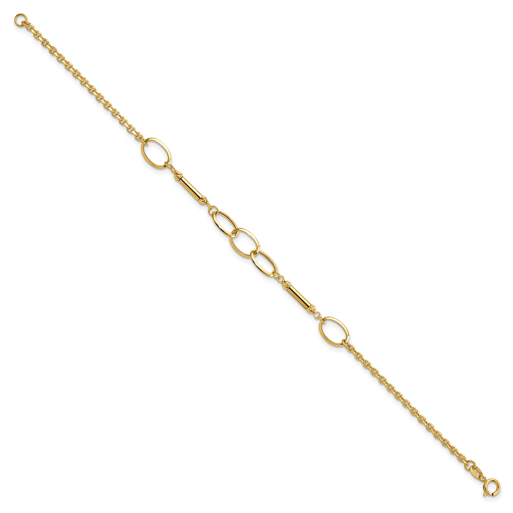14K Polished Bars and Links Bracelet