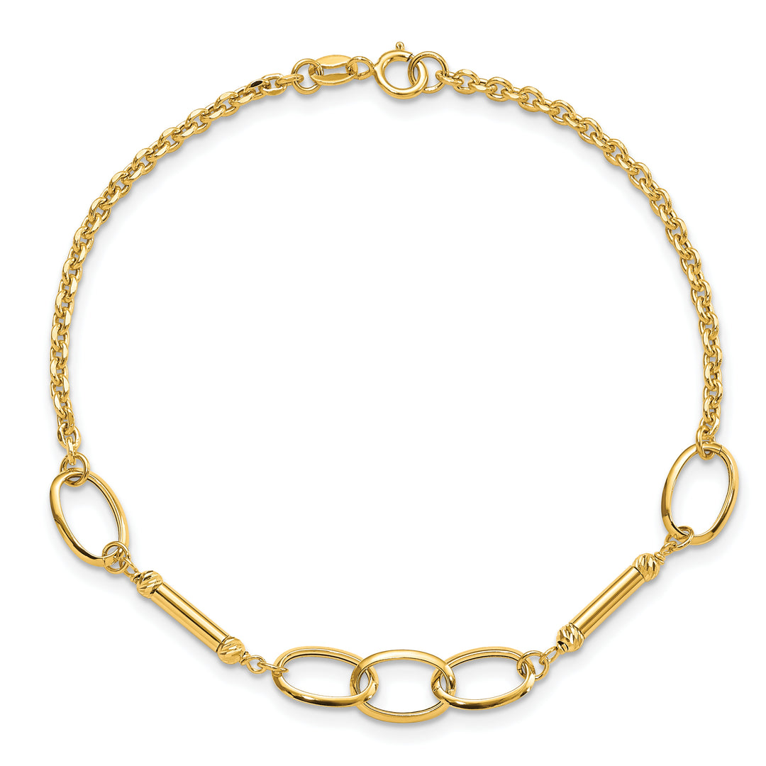 14K Polished Bars and Links Bracelet