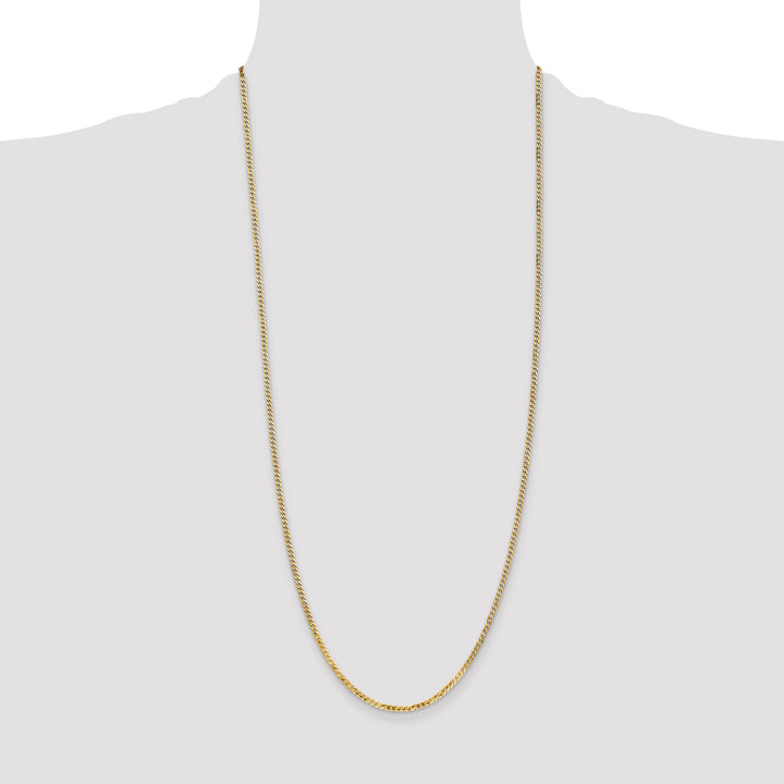 14k 2.2mm Flat Beveled Curb Chain