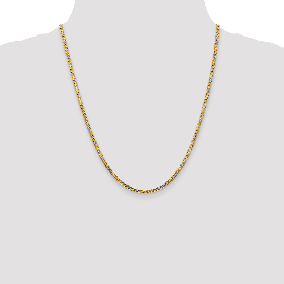 14k 2.9mm Flat Beveled Curb Chain