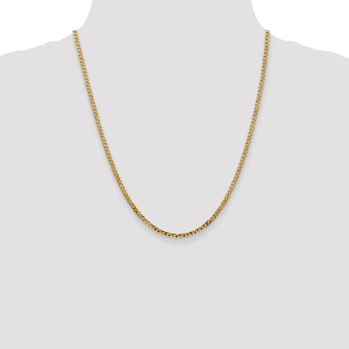 14k 2.9mm Flat Beveled Curb Chain