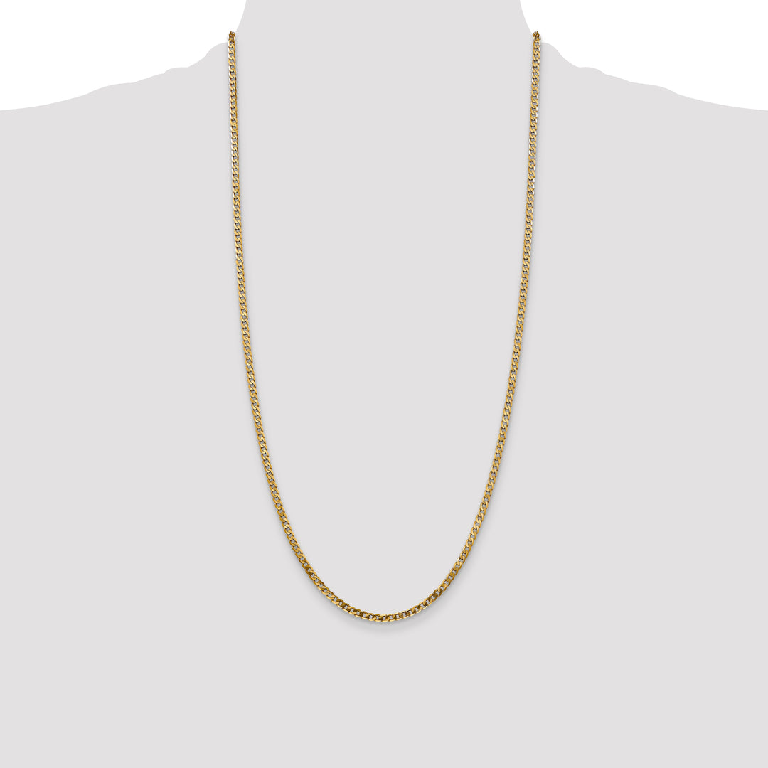 14k 2.9mm Flat Beveled Curb Chain
