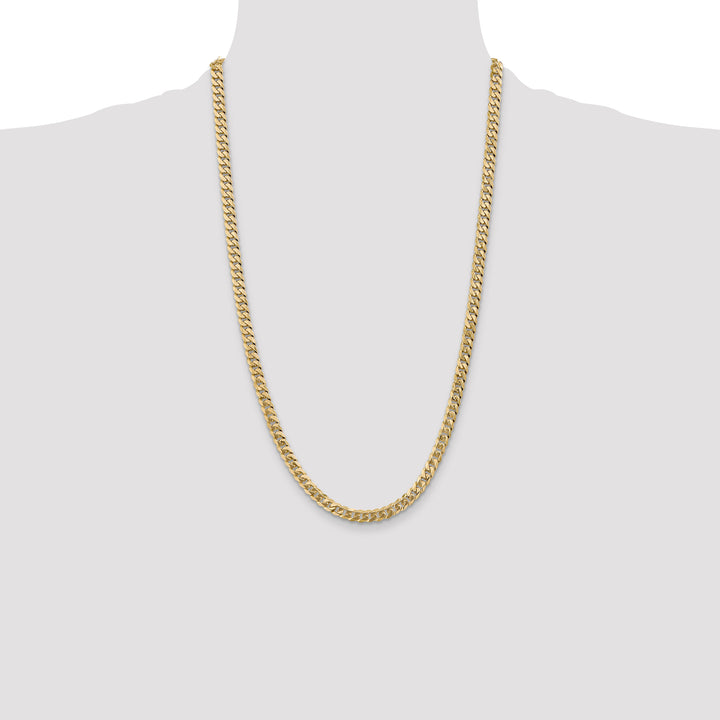 14k 5.75mm Flat Beveled Curb Chain