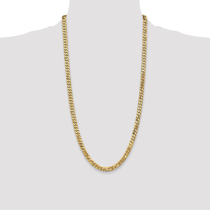 14k 6.25mm Flat Beveled Curb Chain