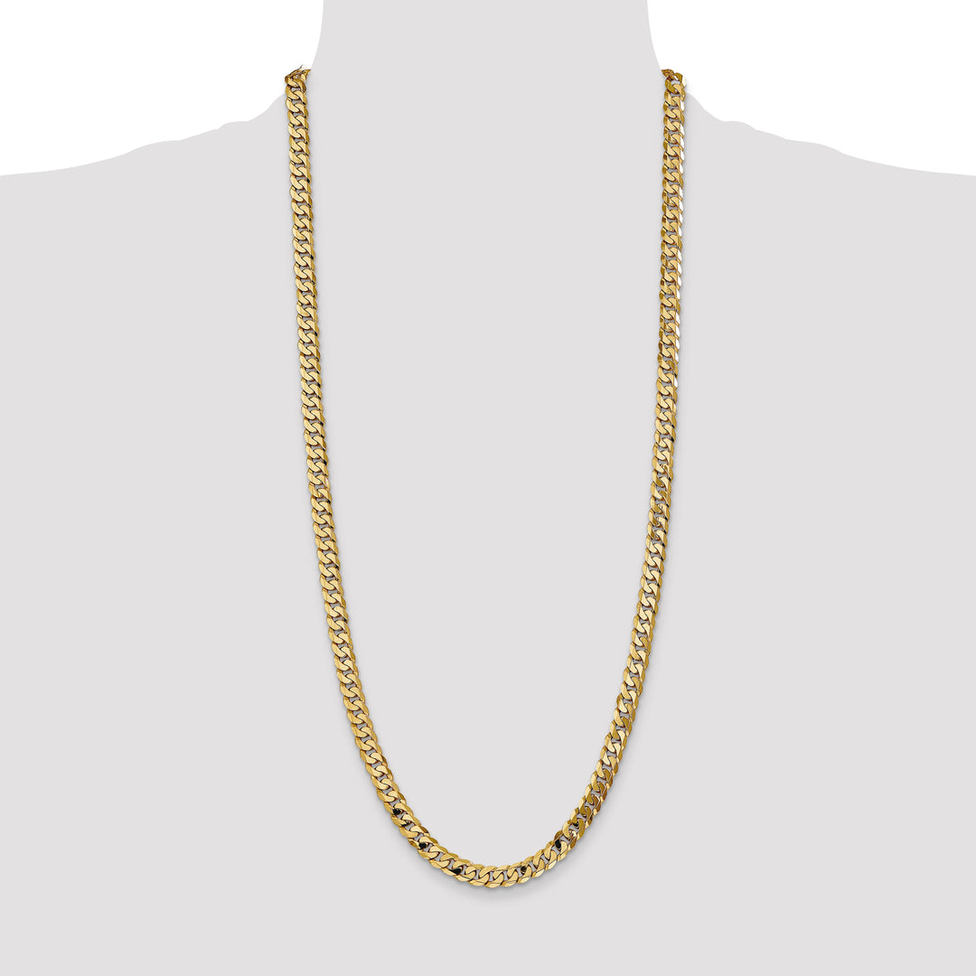 14k 7.25mm Flat Beveled Curb Chain