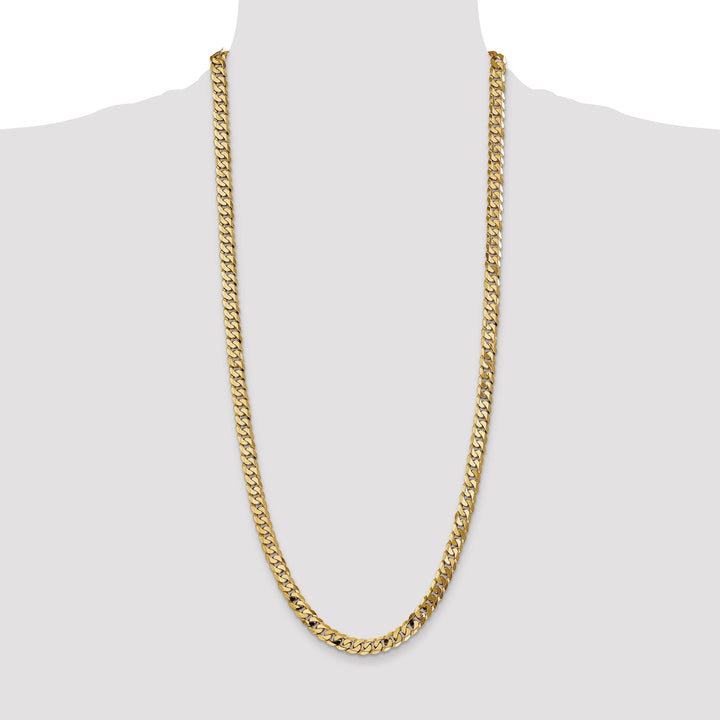 14k 7.25mm Flat Beveled Curb Chain