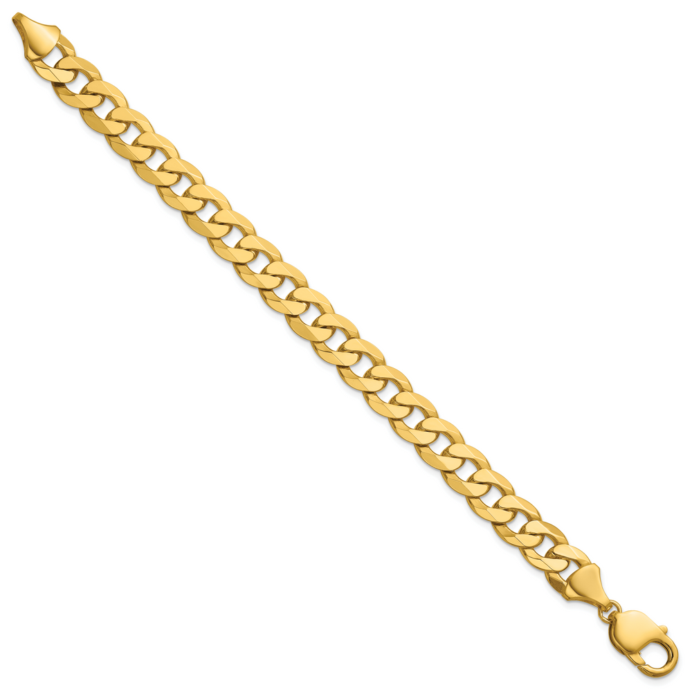 14k 9.5mm Flat Beveled Curb Chain