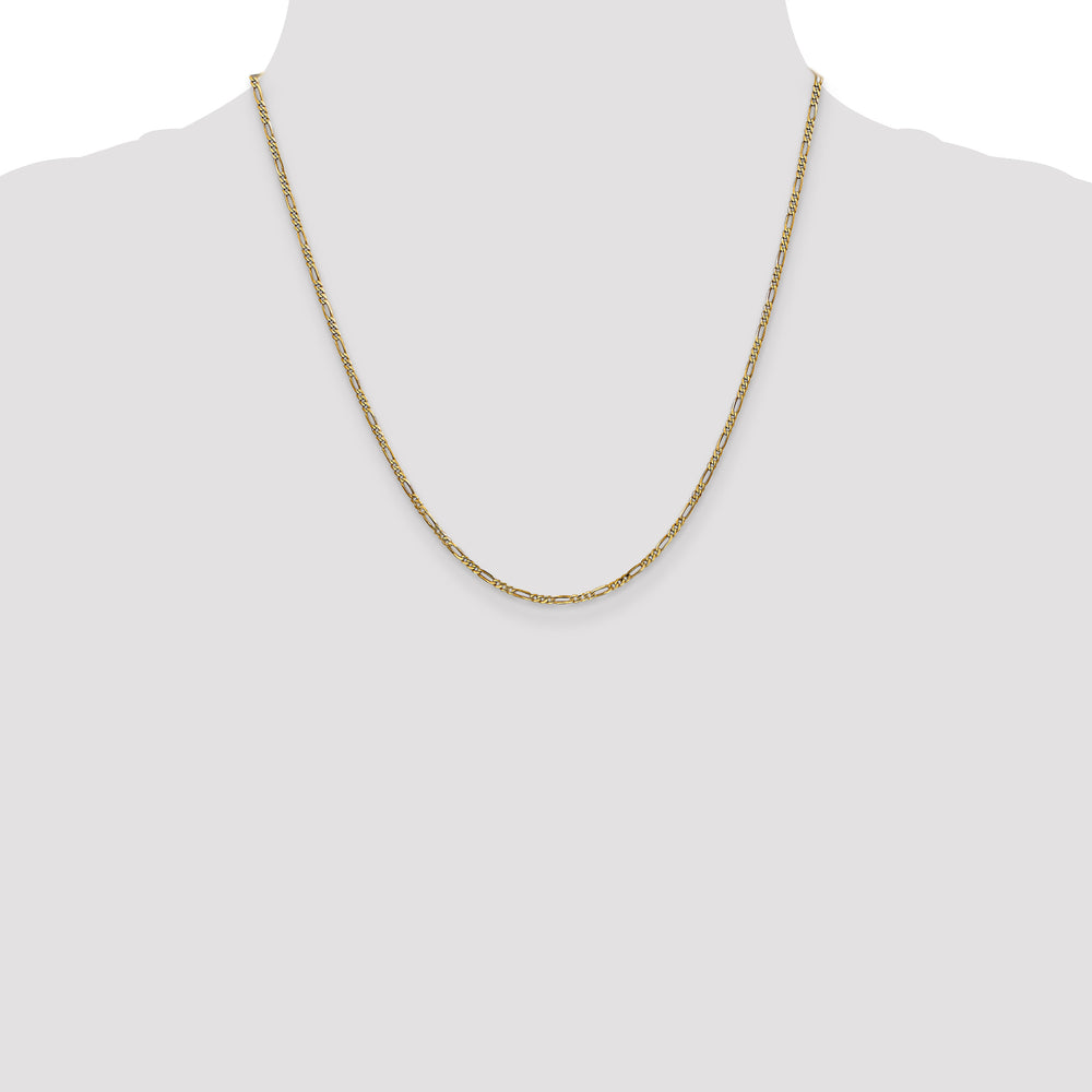 14k 1.8mm Flat Figaro Chain